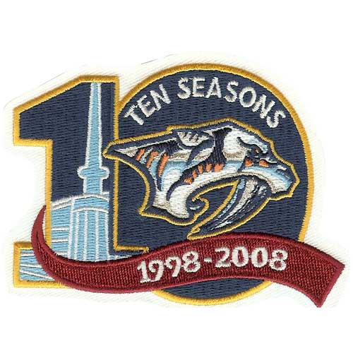2007-08 Nashville Predators 10th Anniversary Jersey Patch