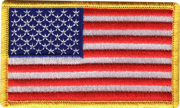 12104 US Flag 200 PPI (Right-facing Gold Border)