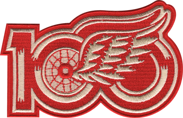 123404-2 Detroit Red Wings 100 (Beige on Red) 200 PPI