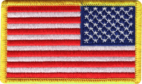 65049 US Flag (Left-facing Gold Border) 200 PPI